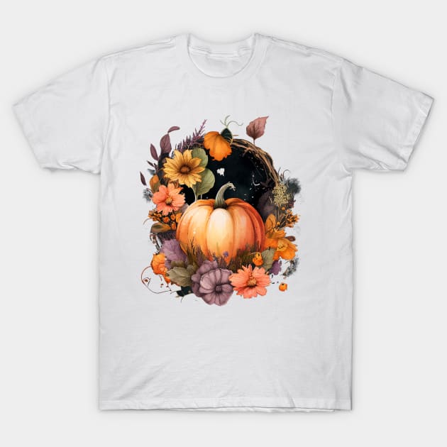 Fall Pumpkin T-Shirt by Mixtgifts